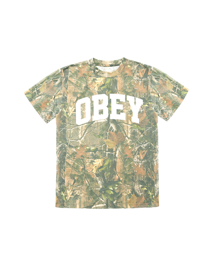 obey leaf collegiate heavyweight t shirt tree leaf camo