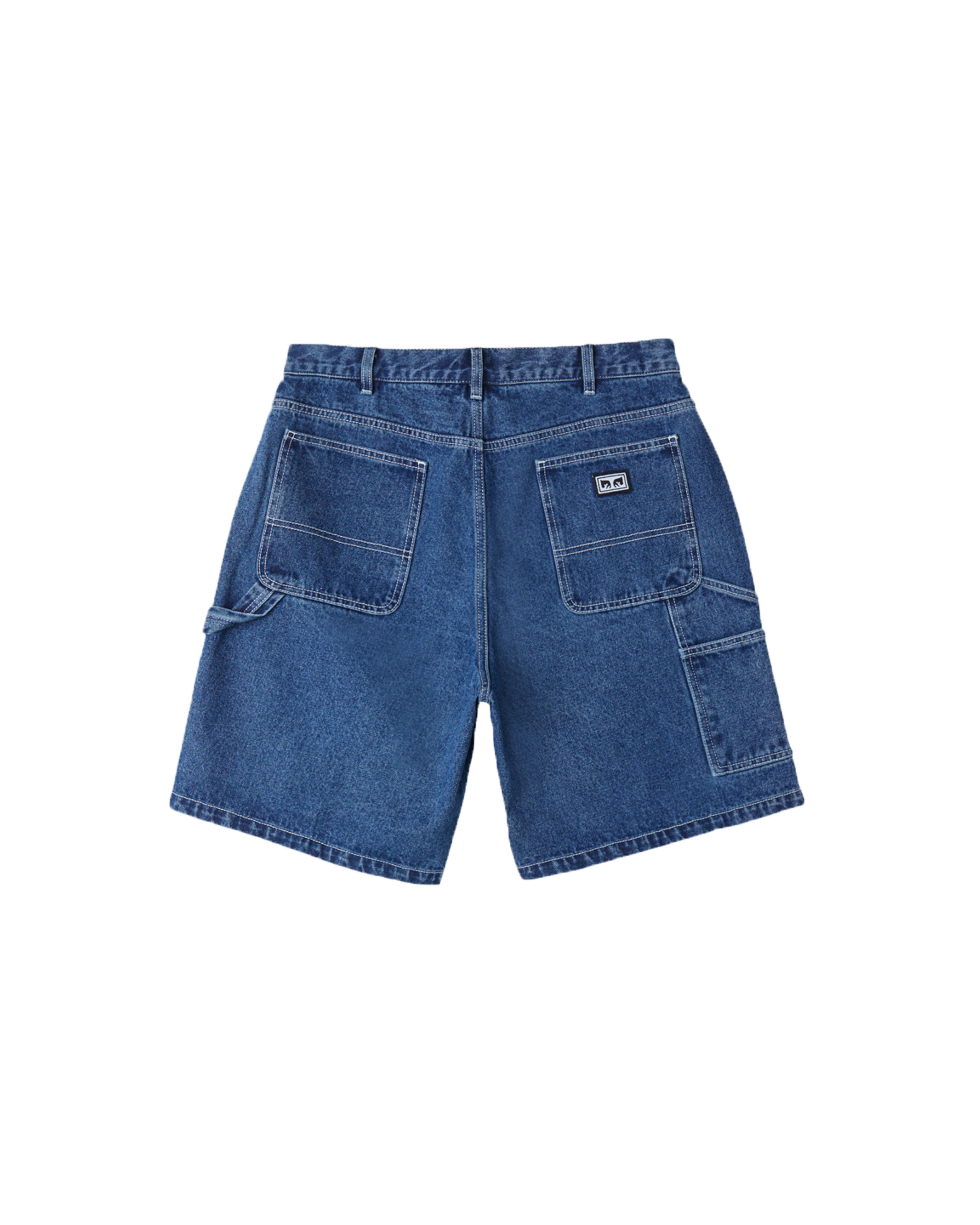 obey bigwig denim carpenter short stonewash indigo (zoomed)