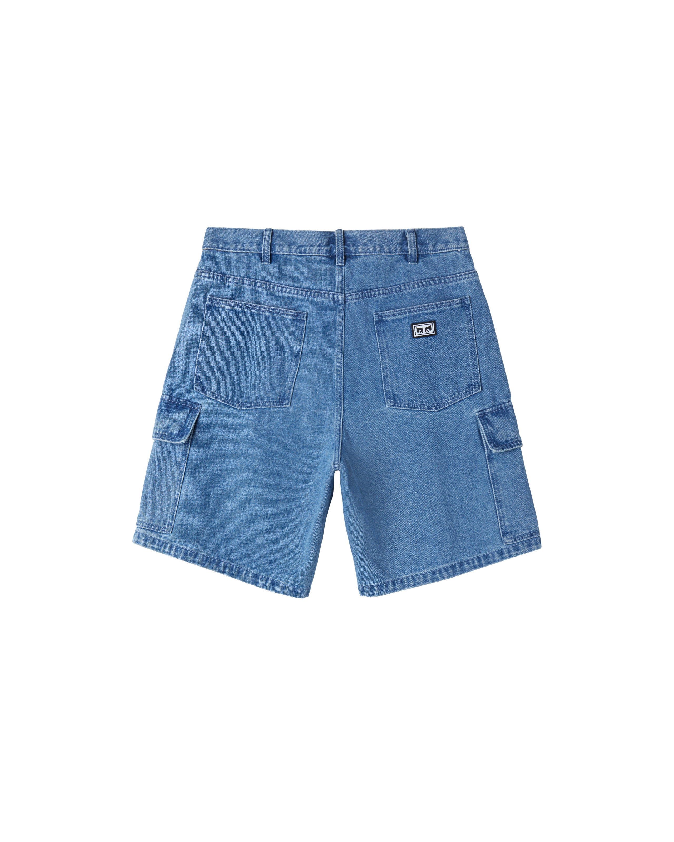 obey bigwig baggy denim cargo short light indigo