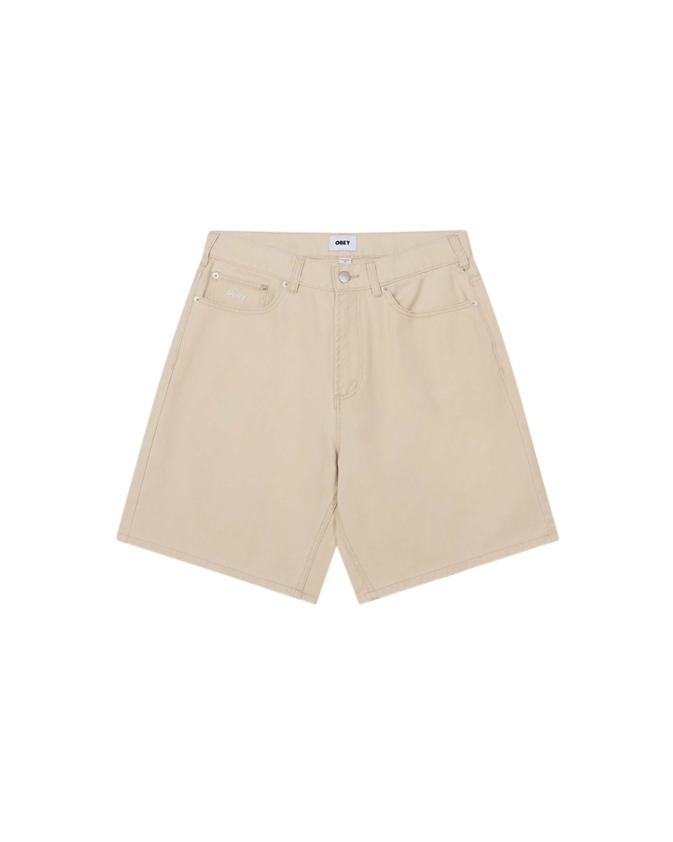 obey bigwig baggy denim short pelican faded wash (zoomed)