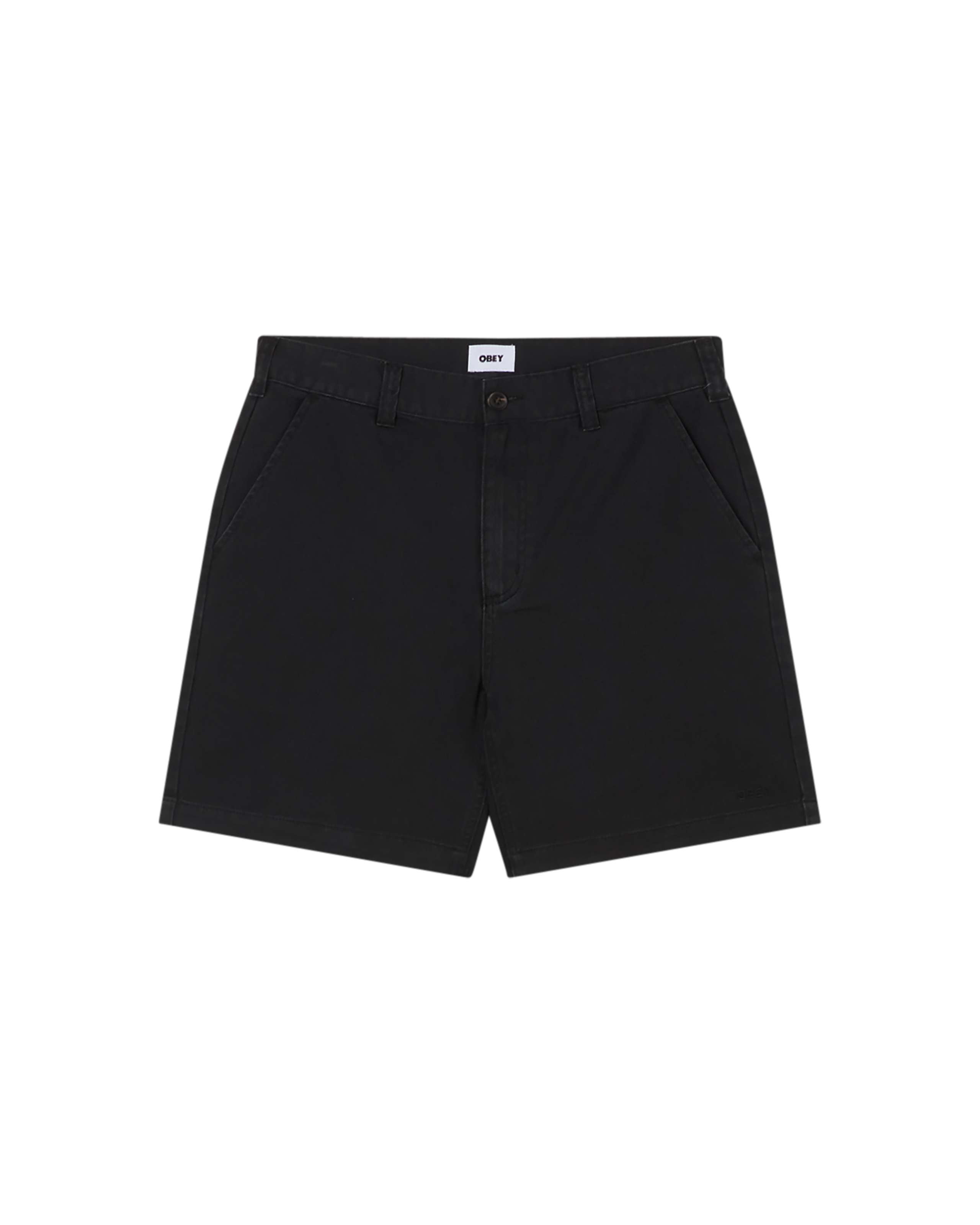 obey daily short black faded wash