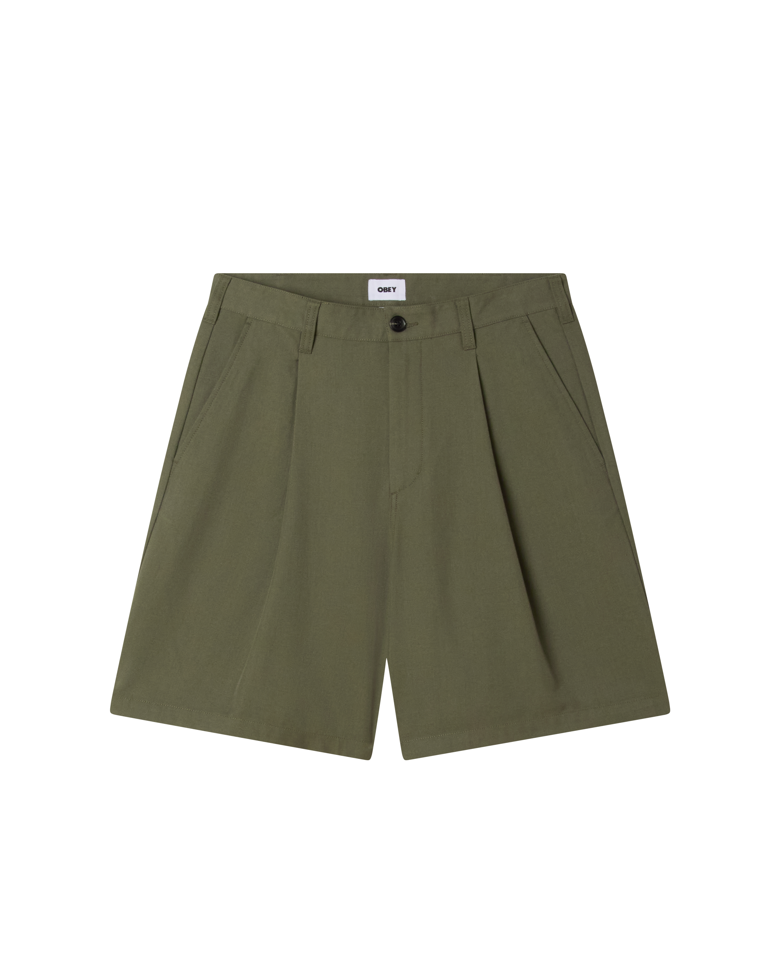 obey dean pleated short tea leaf (zoomed)