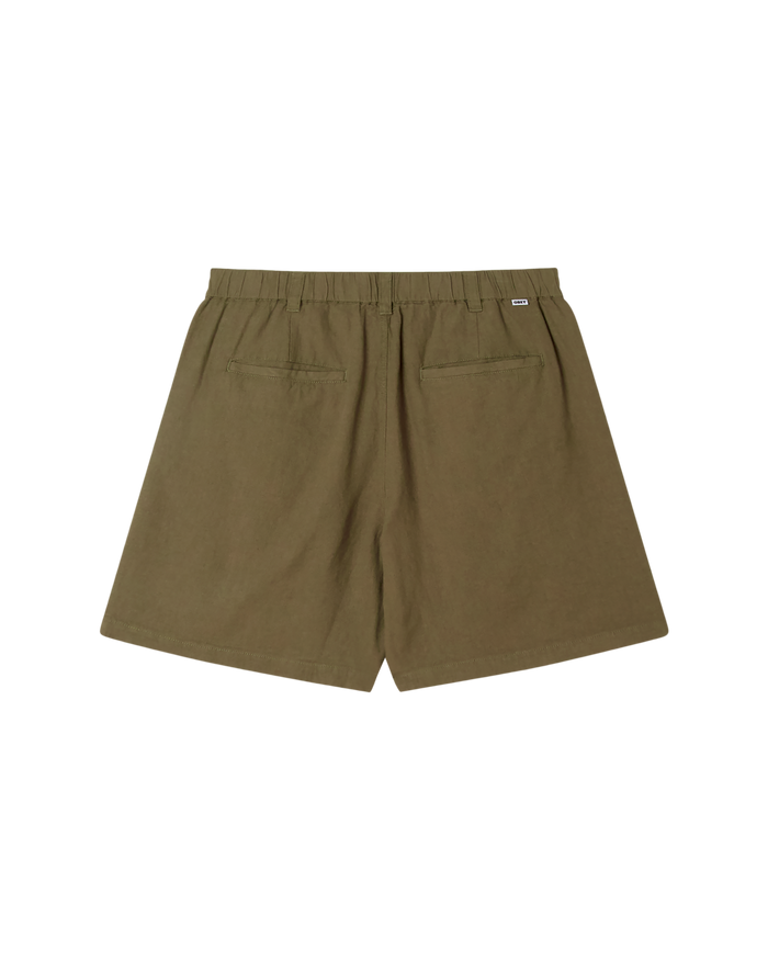 obey-foster-pleated-linen-short-smokey-olive - alternate view