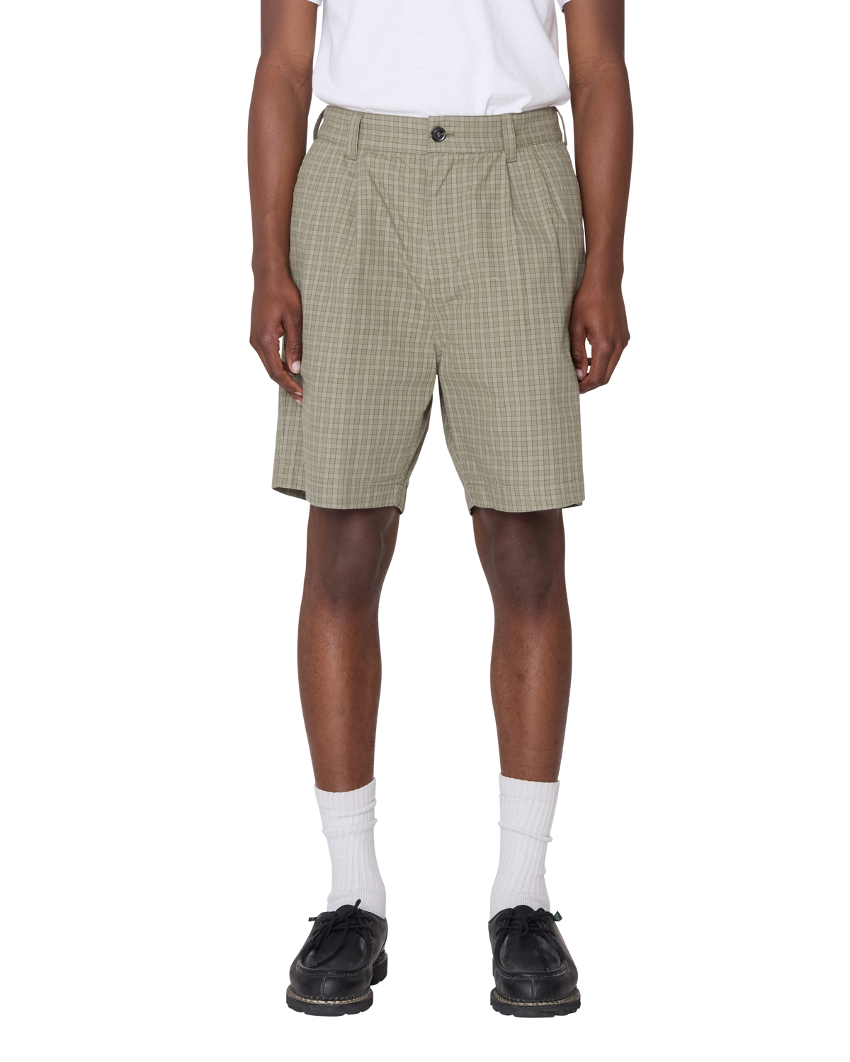 obey coen pleated plaid short birch multi