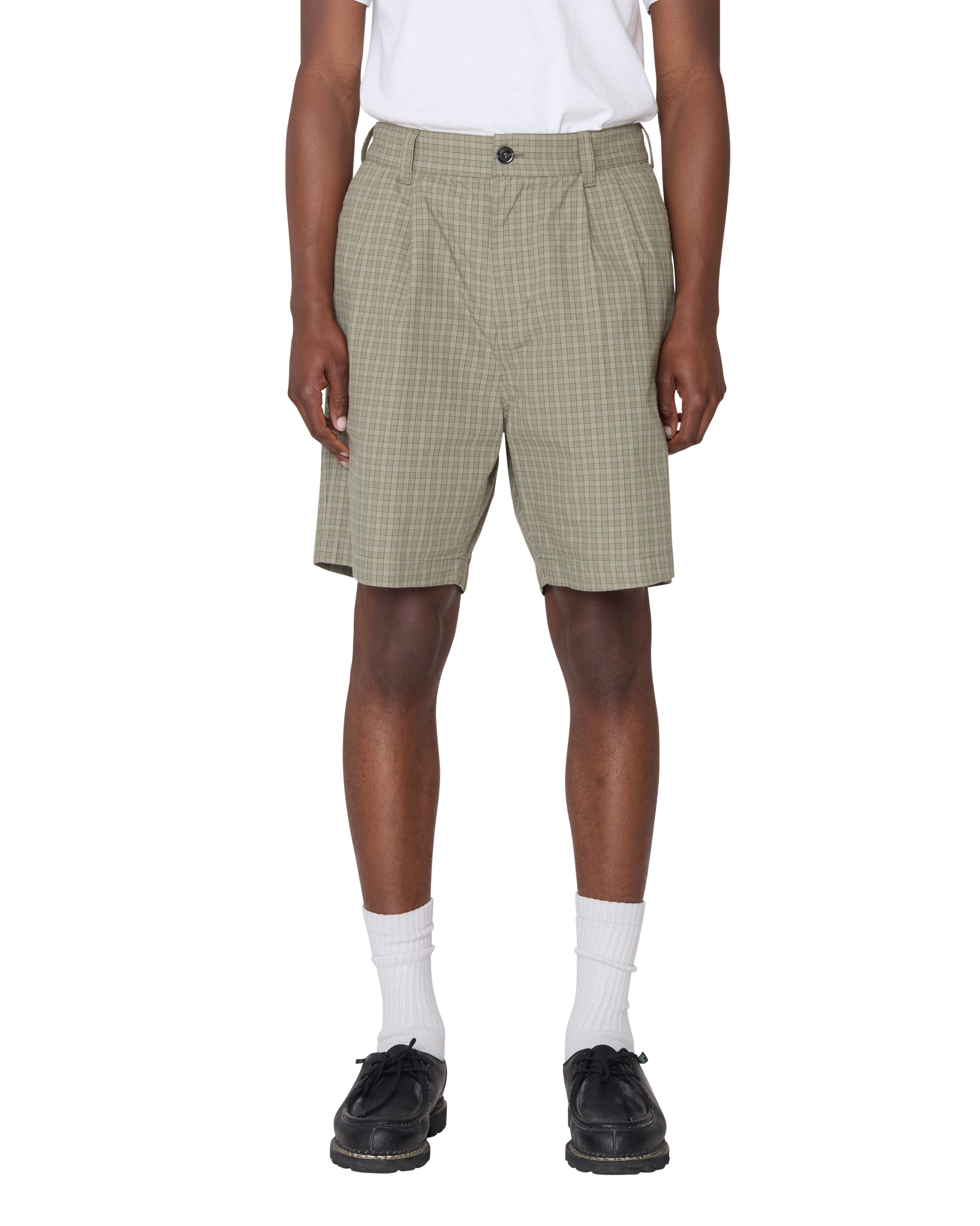 obey coen pleated plaid short birch multi (zoomed)