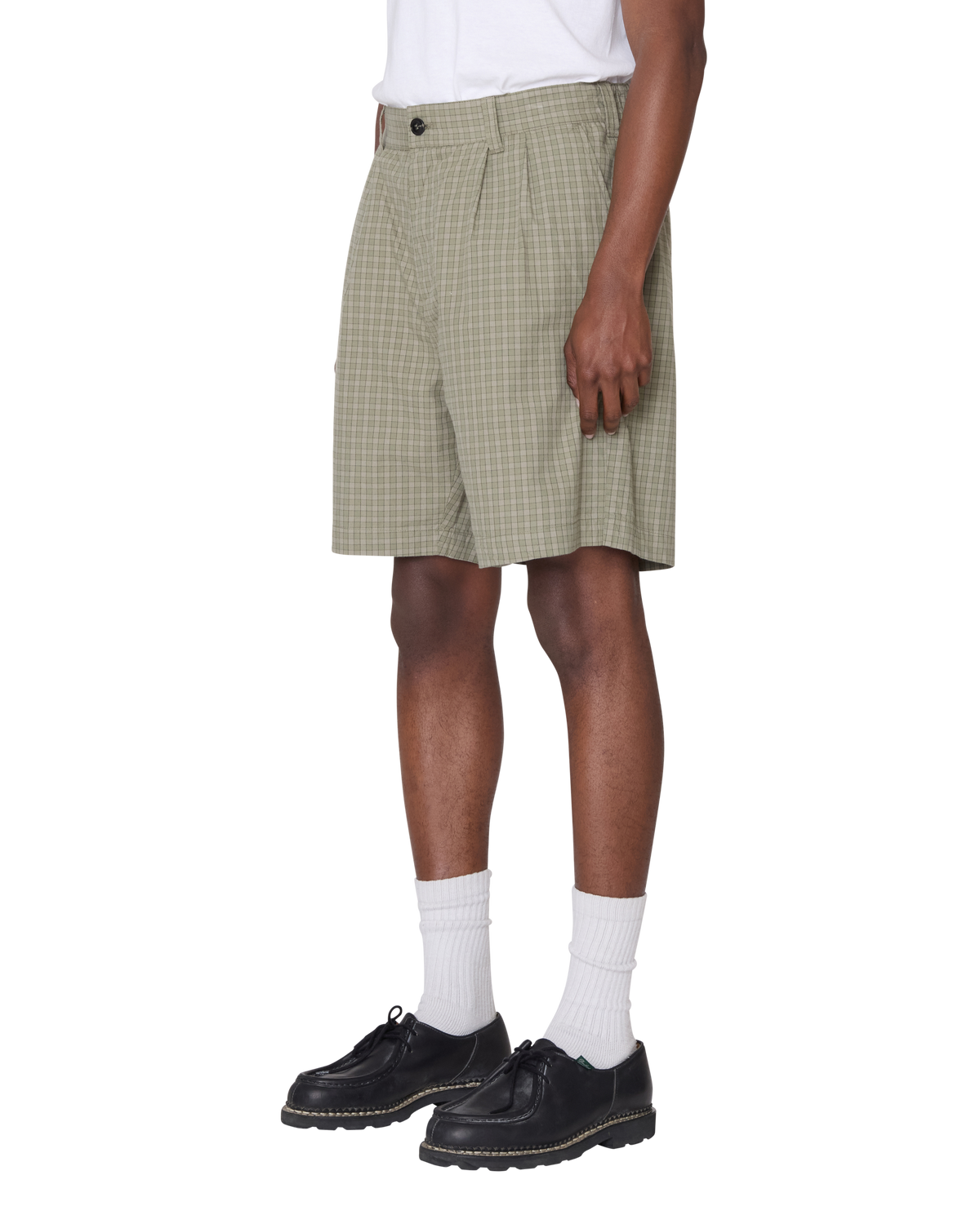obey coen pleated plaid short birch multi