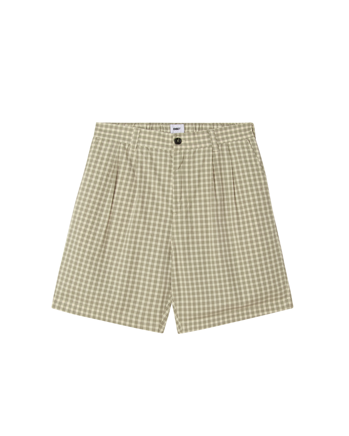 obey coen pleated plaid short birch multi