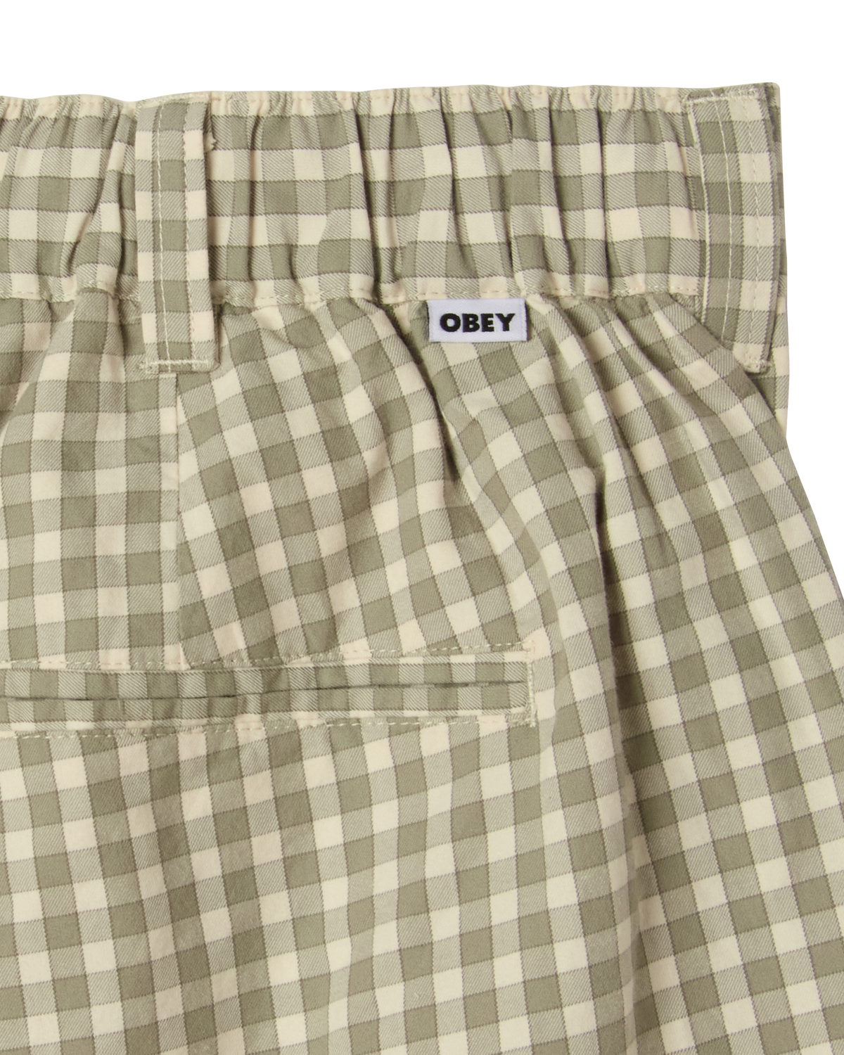 obey coen pleated plaid short birch multi