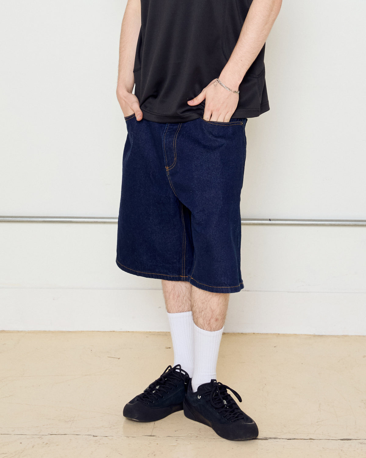 obey bigwig baggy denim short rinse indigo
