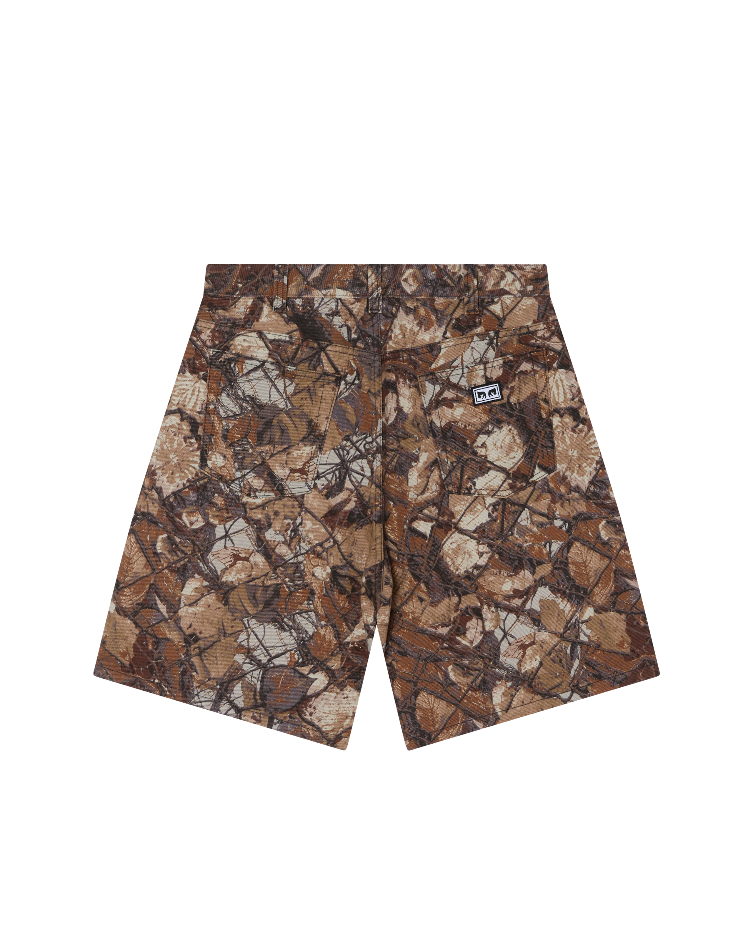 obey bigwig baggy denim short fence camo (zoomed)