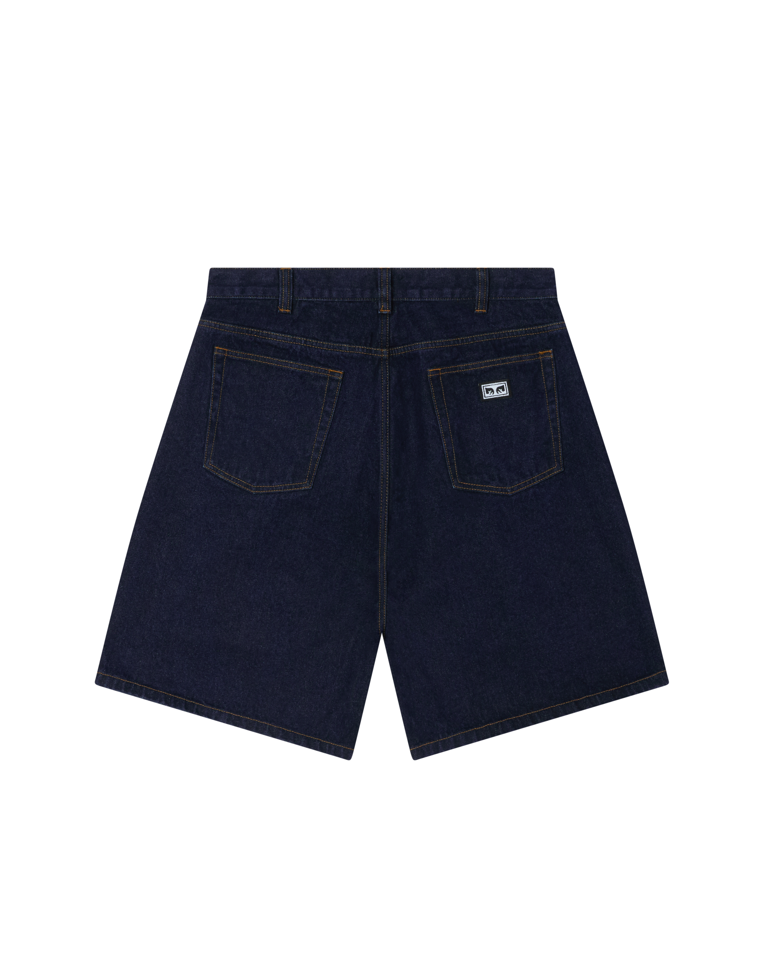 obey bigwig baggy denim short rinse indigo (zoomed)
