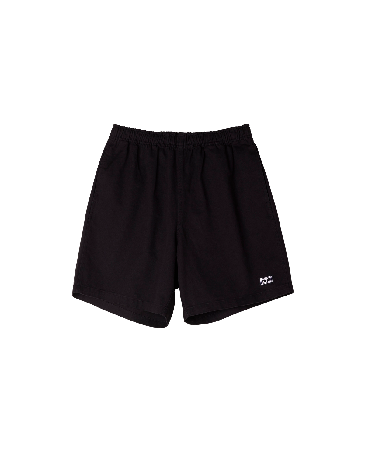 obey easy relaxed twill short black