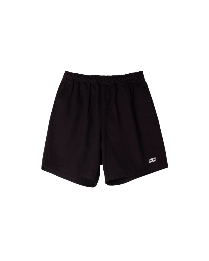 obey easy relaxed twill short black