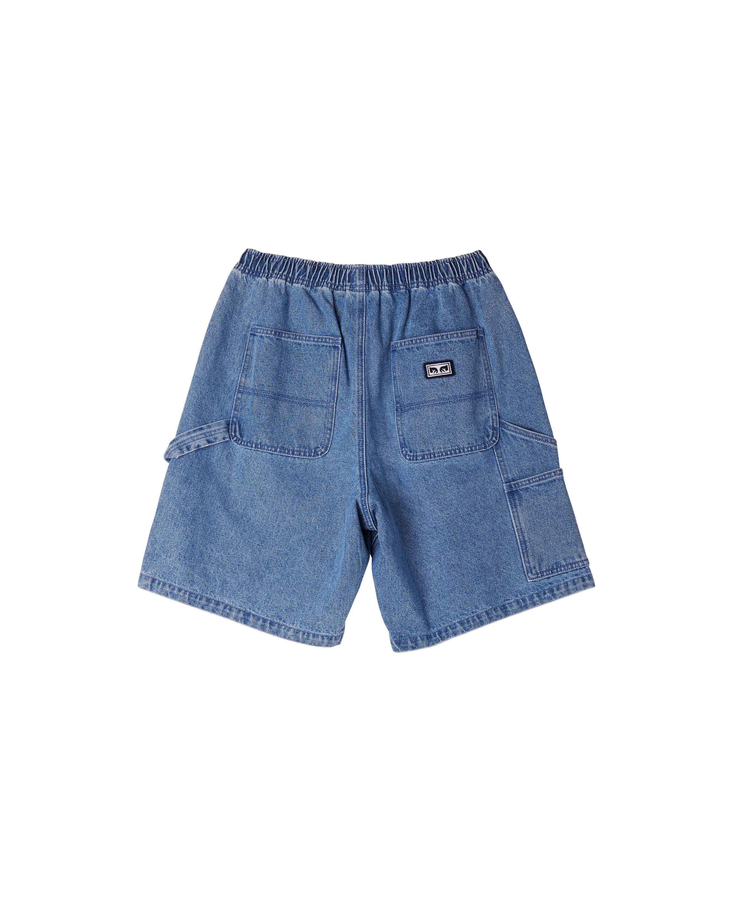 obey easy denim carpenter short light indigo