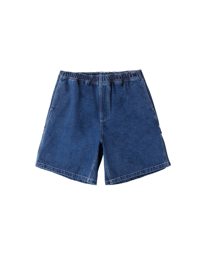 obey easy denim carpenter short stone wash indigo