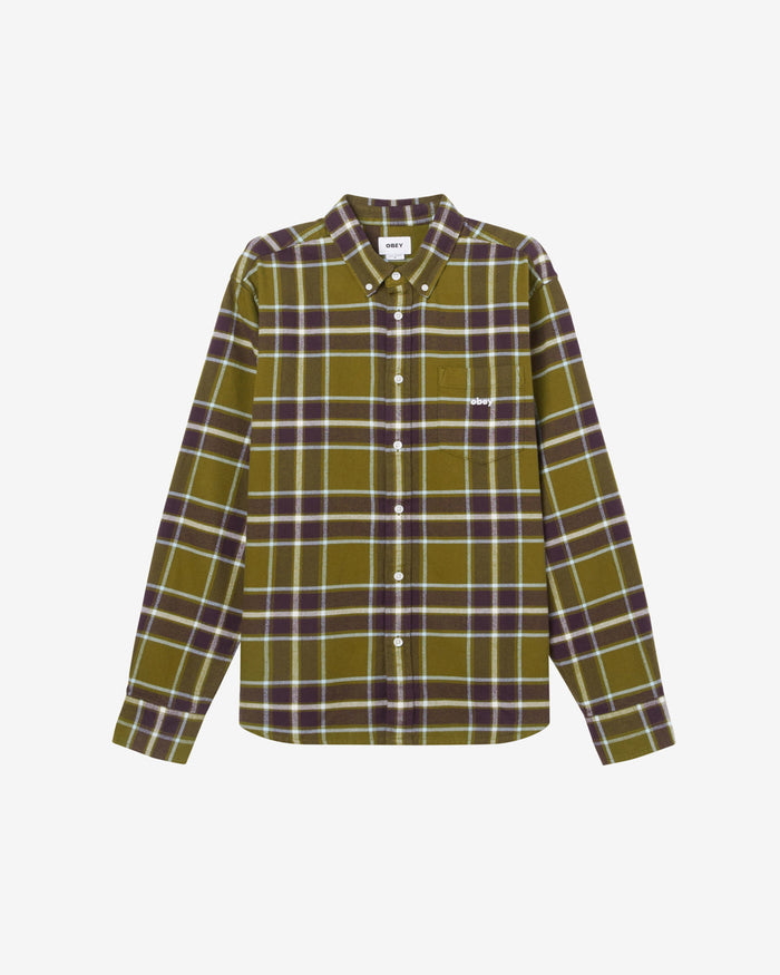 obey wilson shirt moss green multi