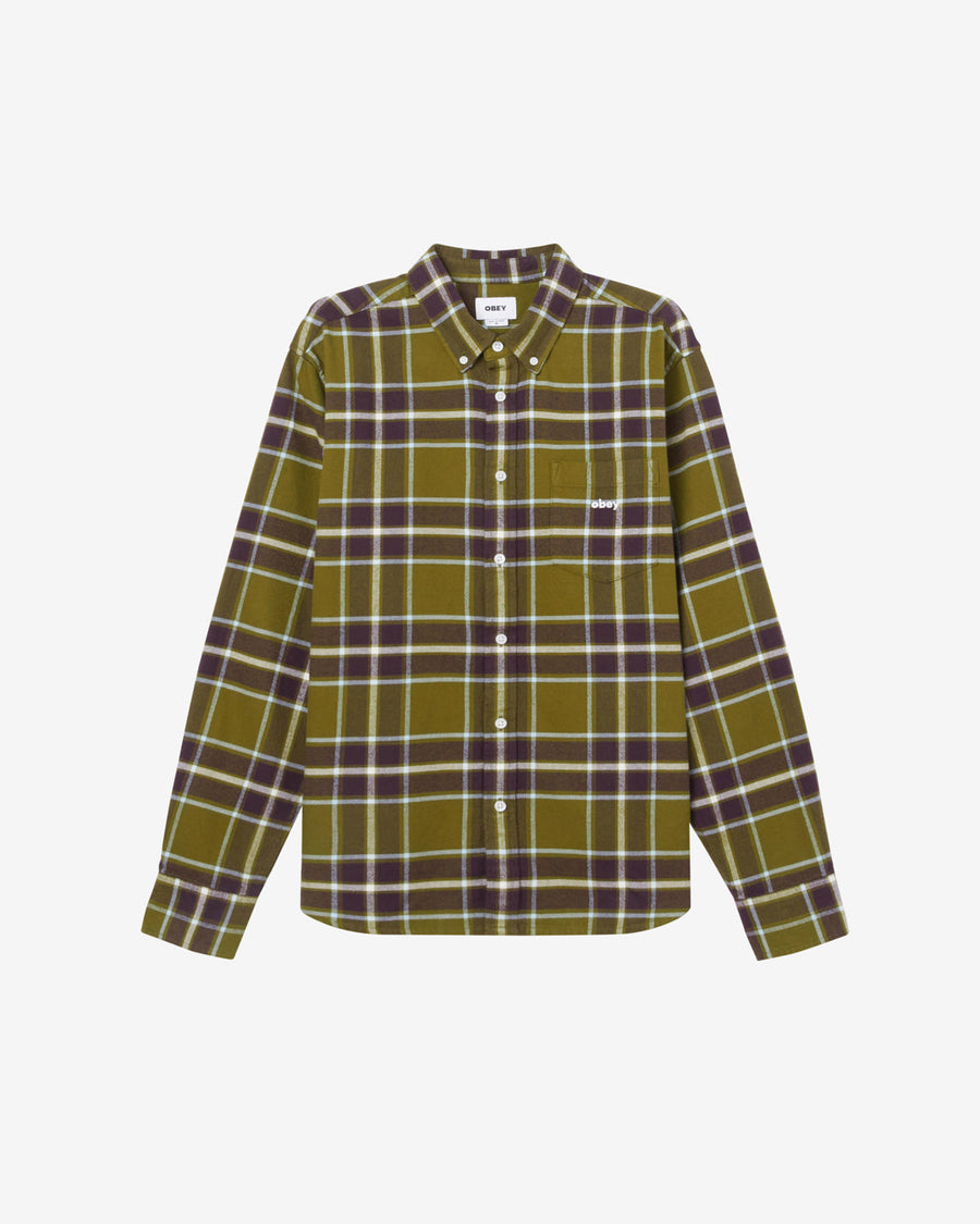 obey wilson shirt moss green multi