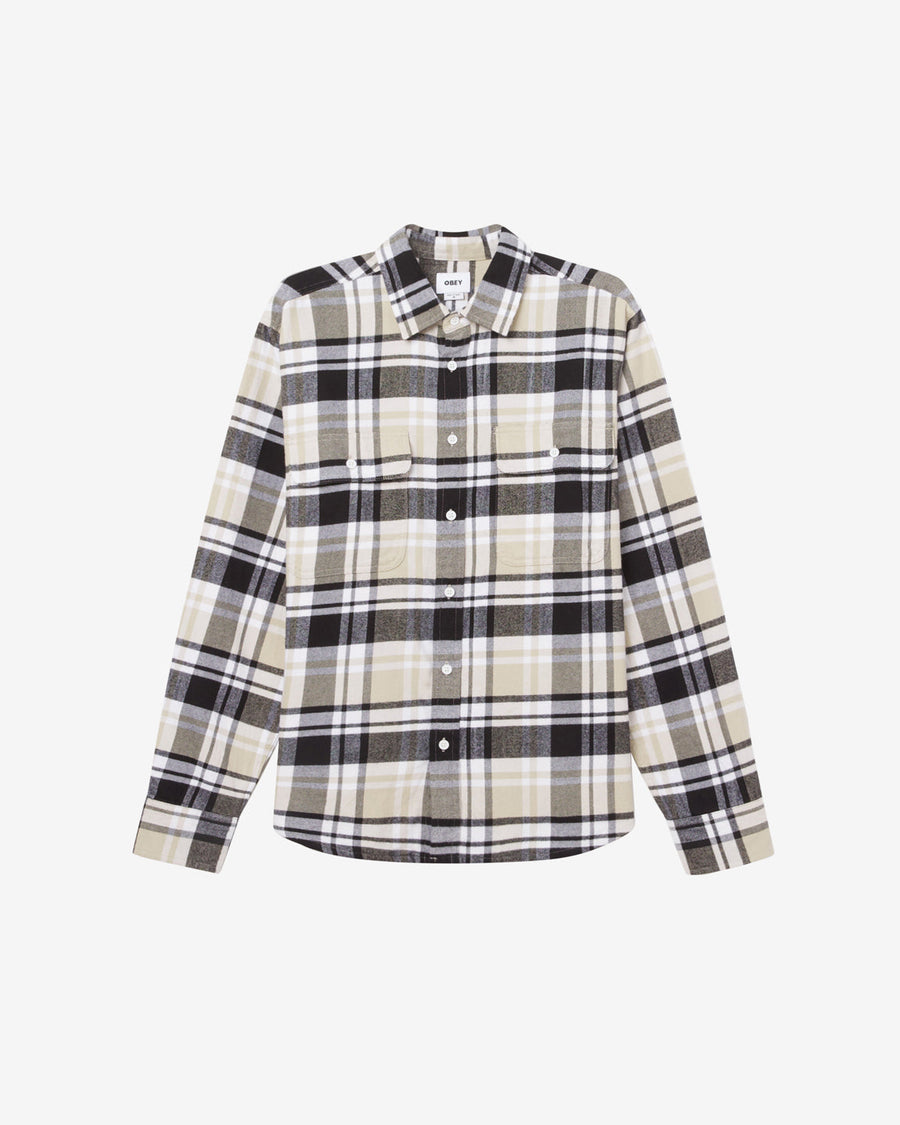 obey hardwork dillon shirt silver grey multi