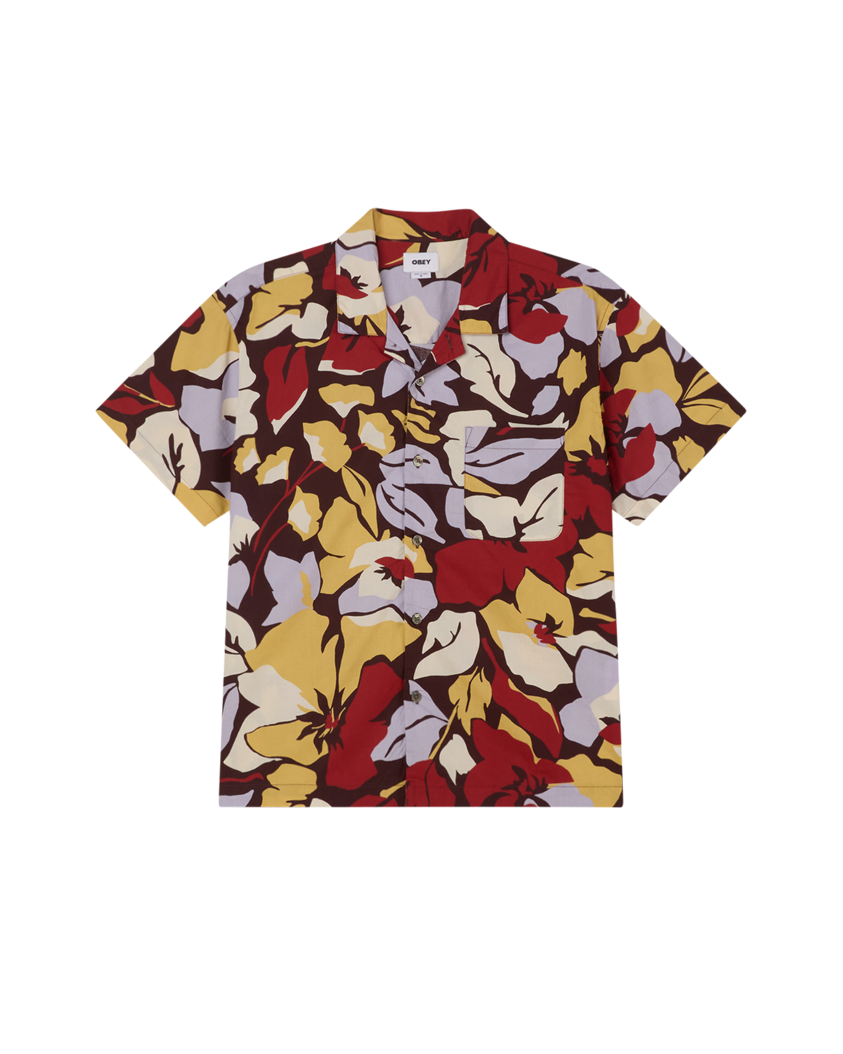 obey maxwell ss shirt chocolate multi