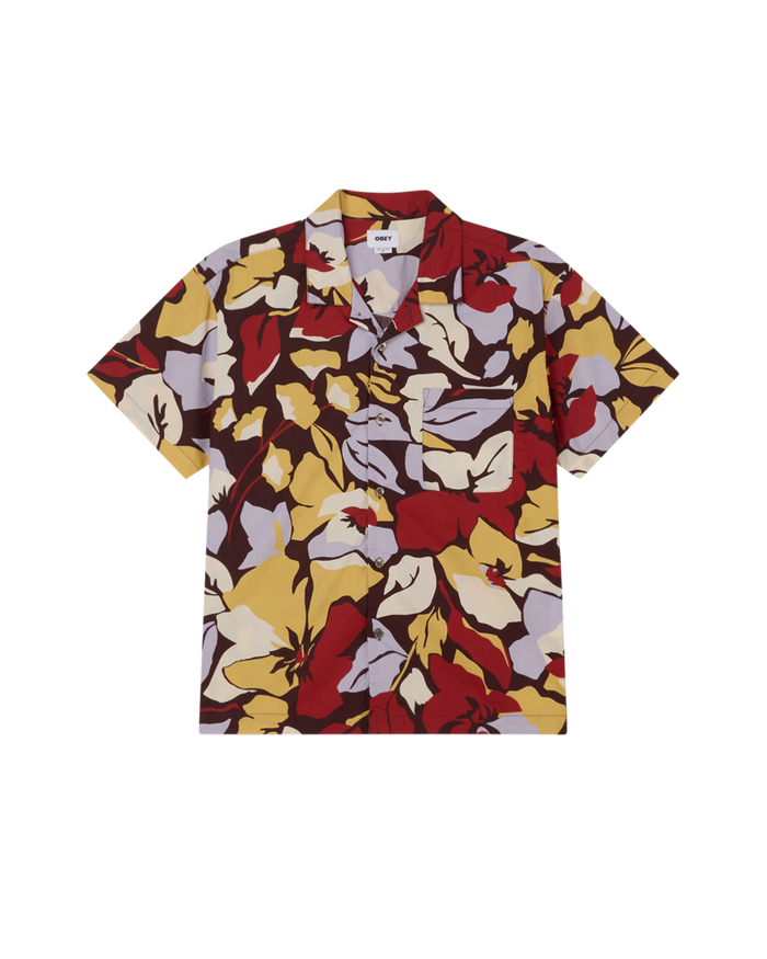 obey maxwell ss shirt chocolate multi