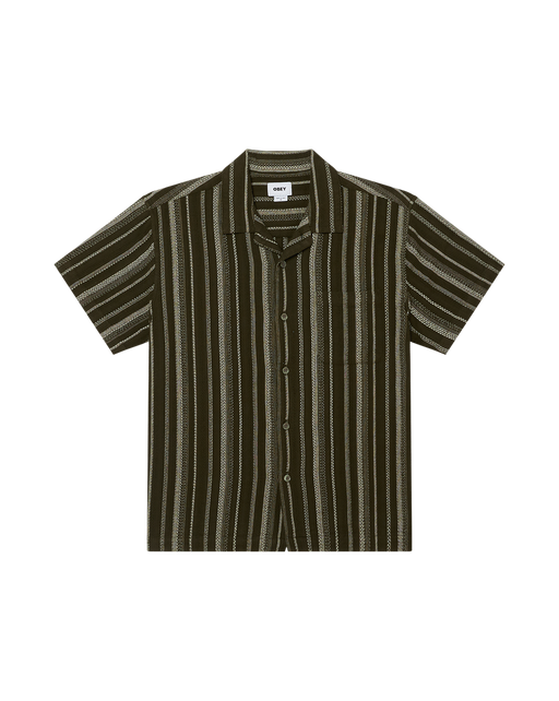 obey hugh ss shirt dark sage multi