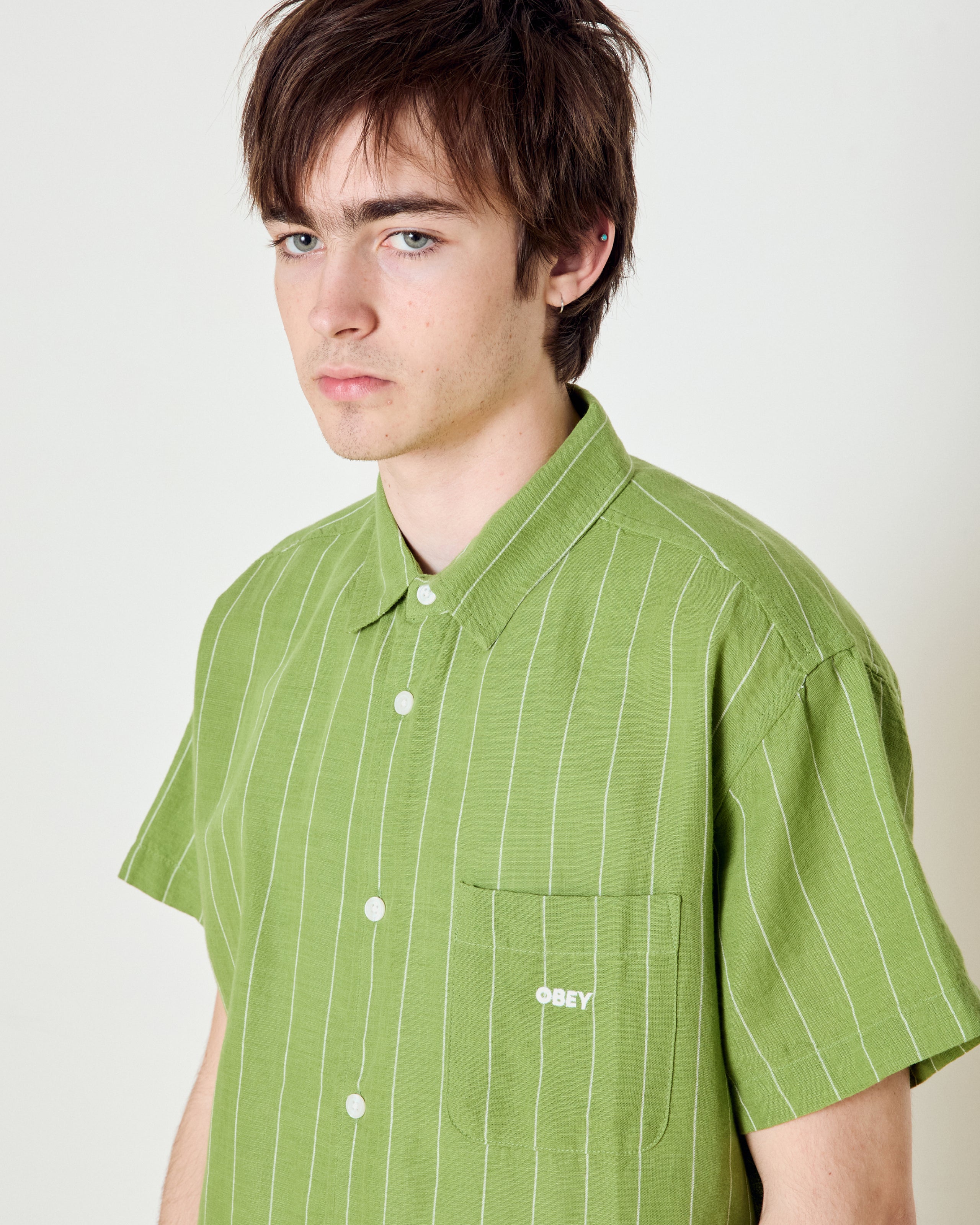 obey joe ss shirt piquant green multi (zoomed)