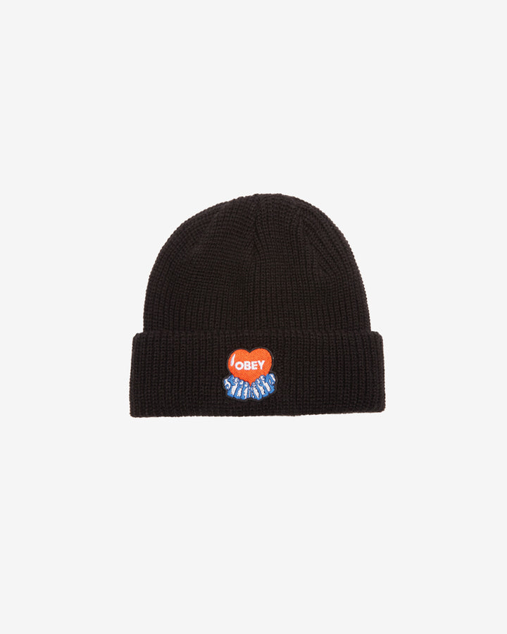 HEART BEANIE BLACK