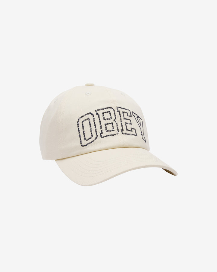 COLLEGIATE STRAP BACK HAT UNBLEACHED