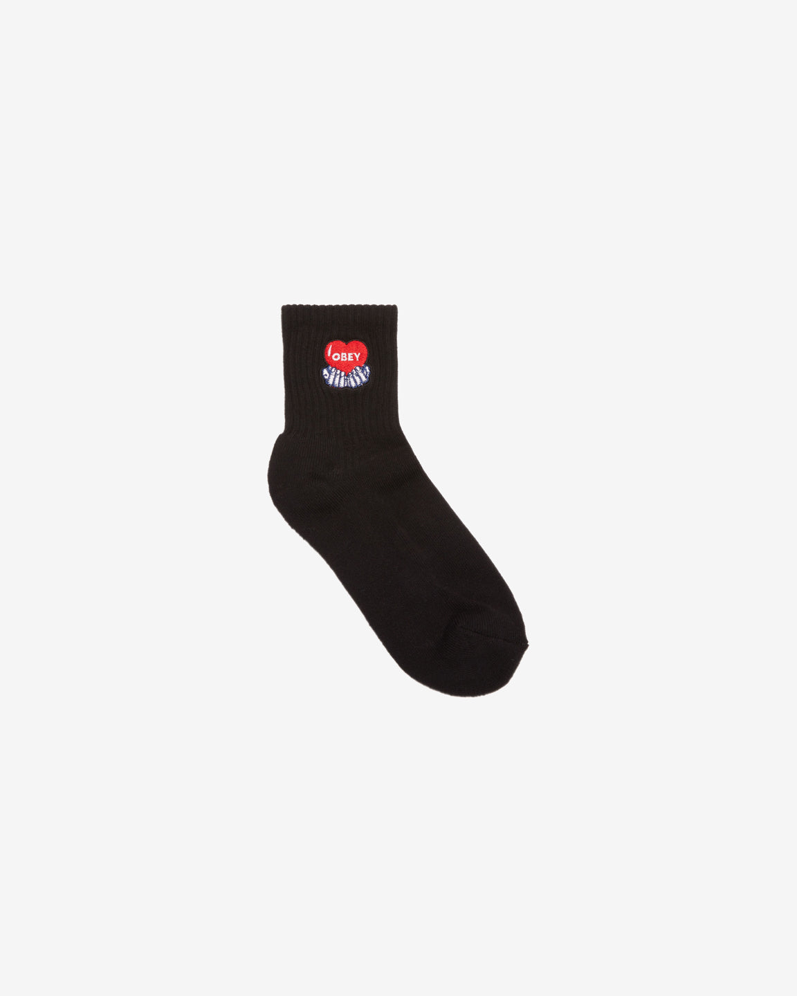 obey heart socks black