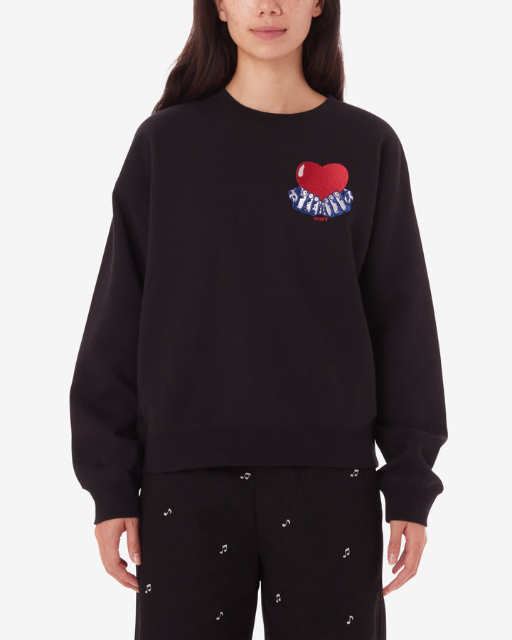 HEART CREWNECK DIGITAL BLACK