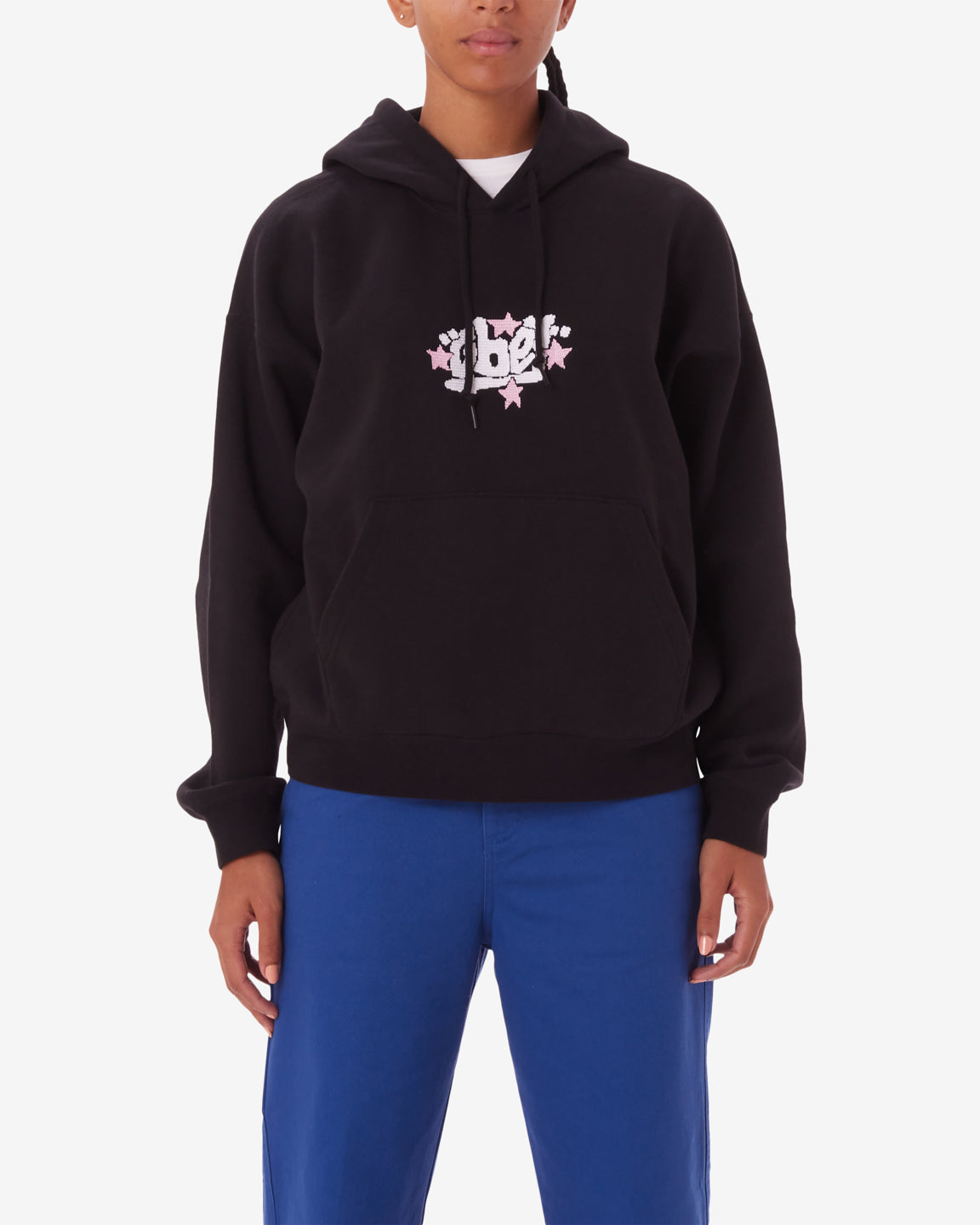 obey stars pullover digital black