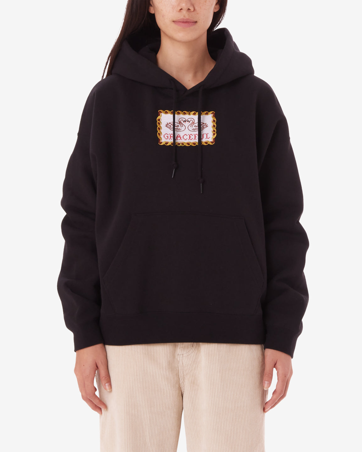 obey swans pullover digital black