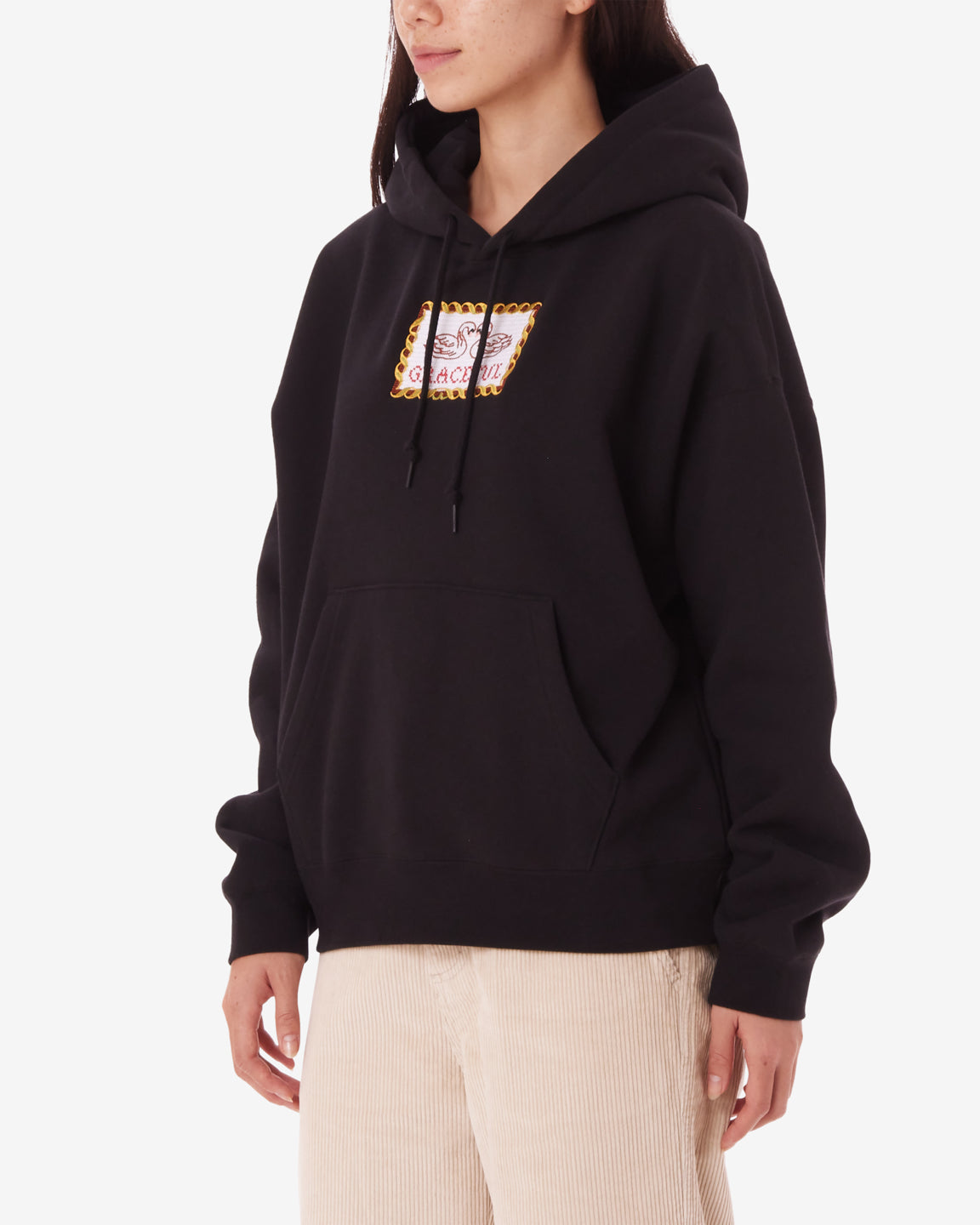 obey swans pullover digital black