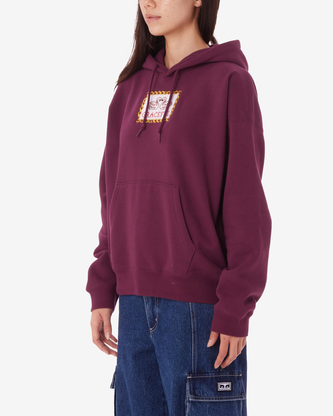 obey swans pullover grape