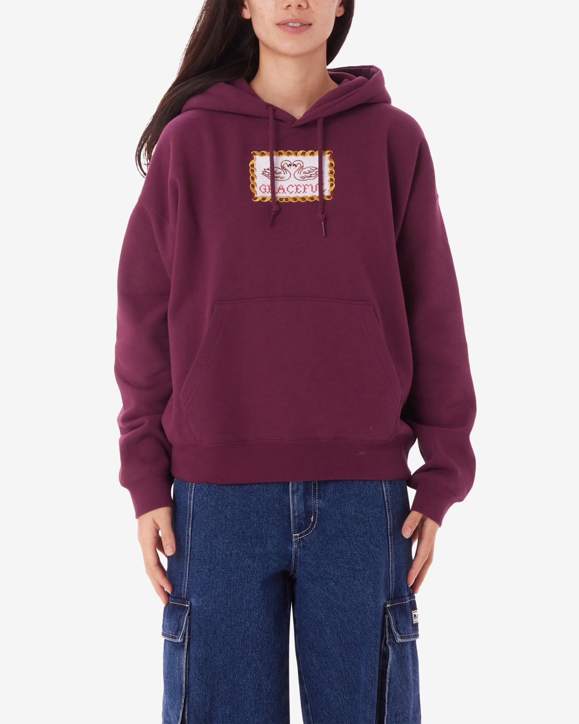 obey swans pullover grape