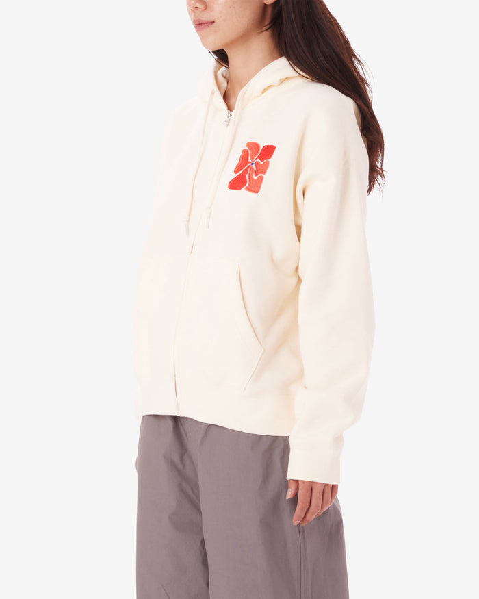 obey flora zip pullover unbleached