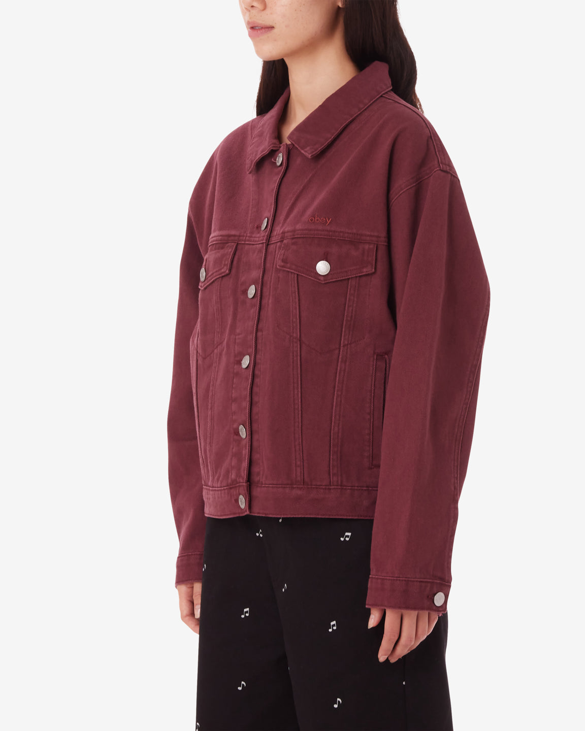 obey darla oversized trucker wine