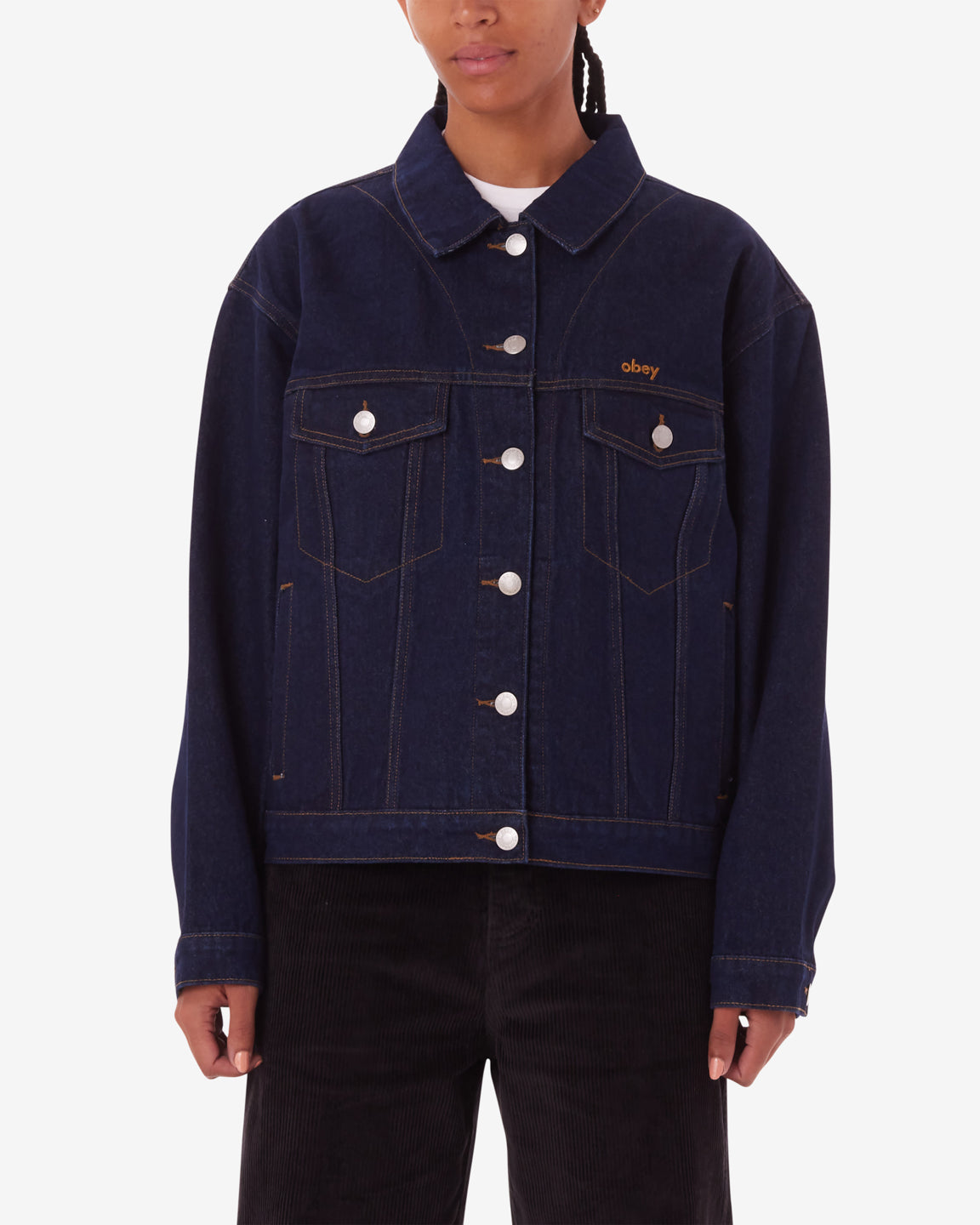 obey juniper oversized trucker rinse