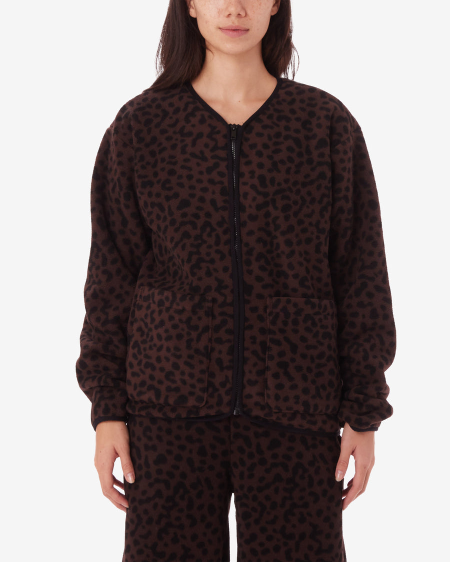 obey dottie liner jacket java brown multi