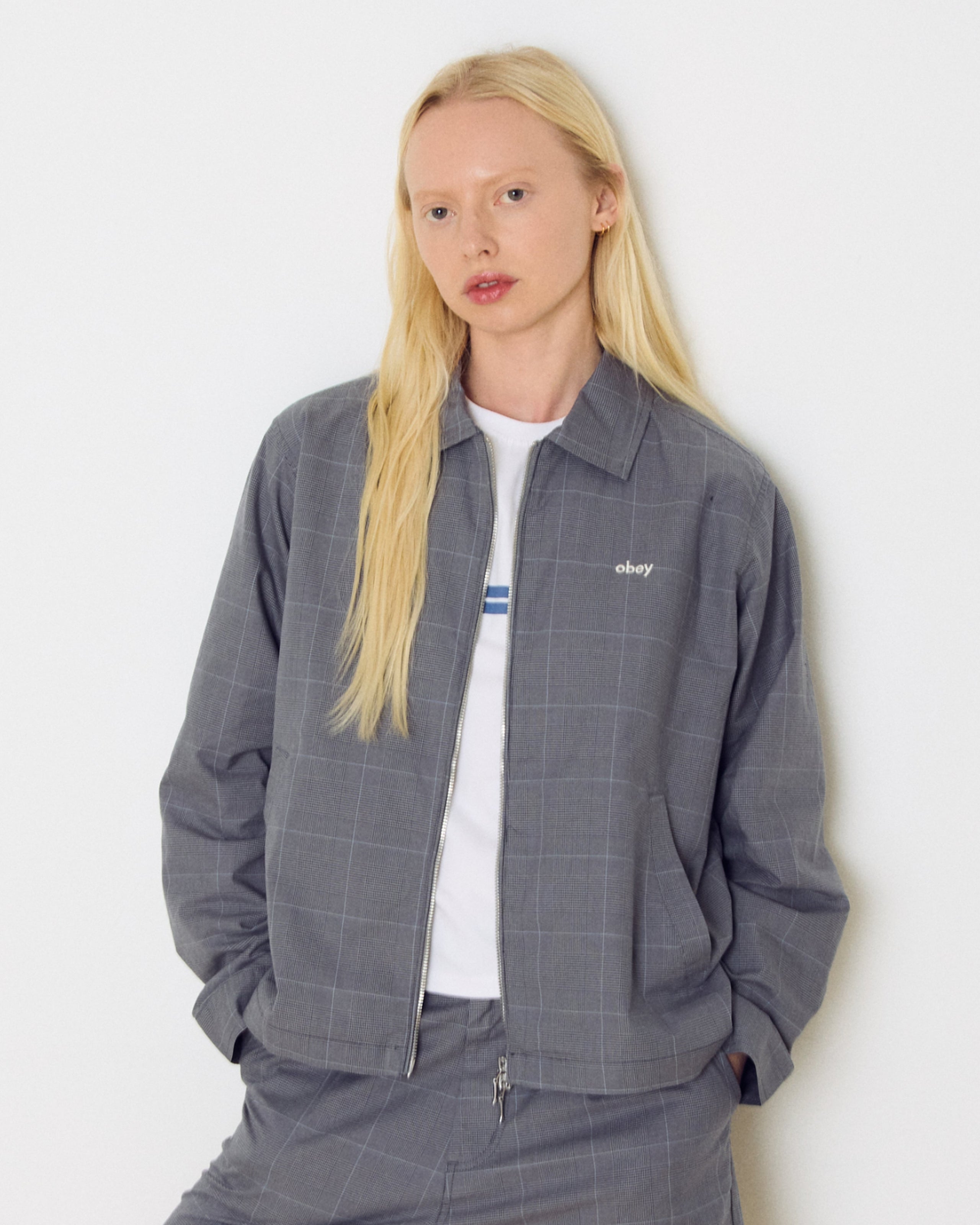 obey olivia plaid jacket grey plaid (zoomed)