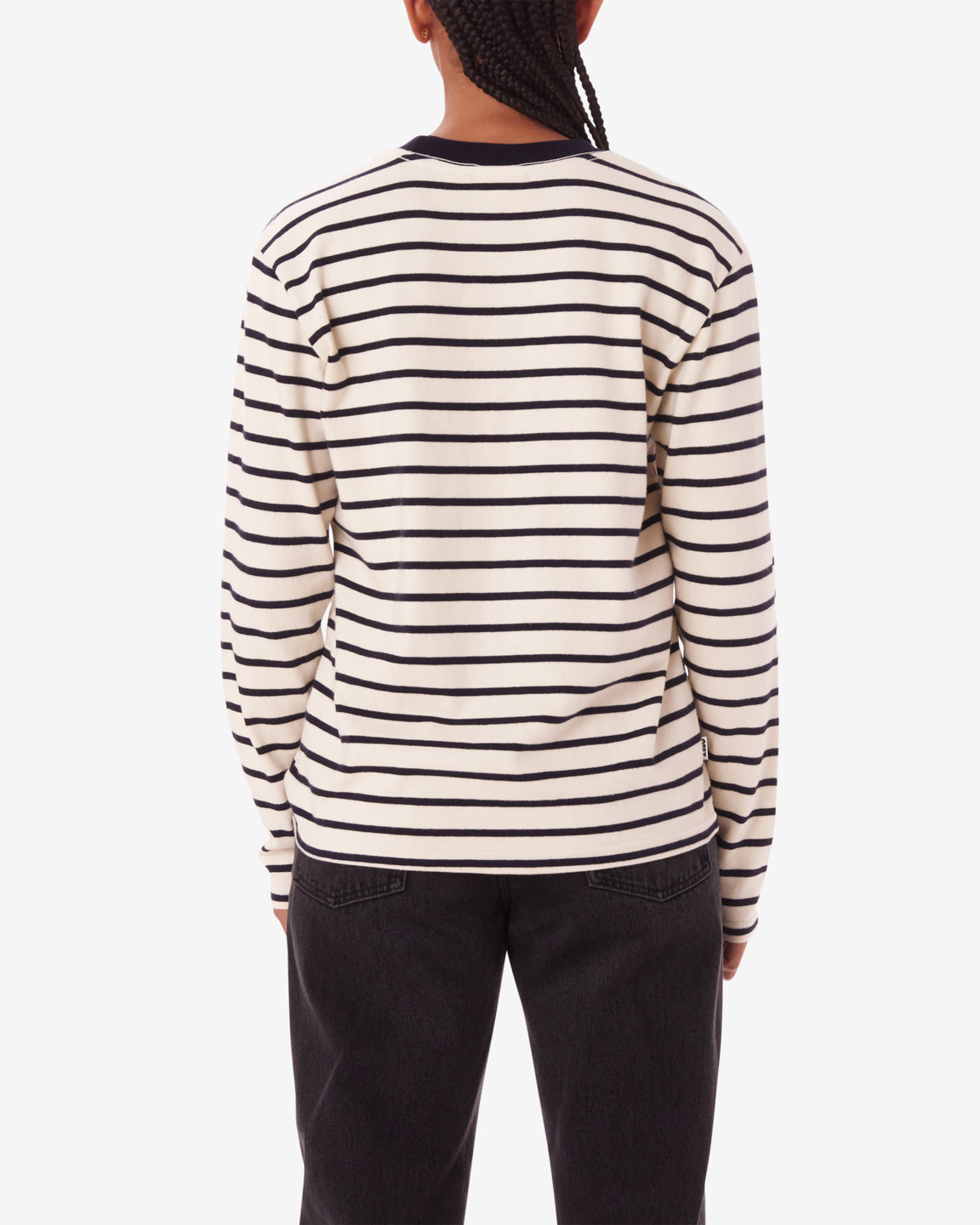 obey ramona stripe ls white asparagus multi