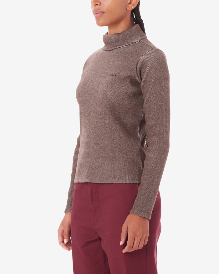 obey alias turtleneck java brown multi