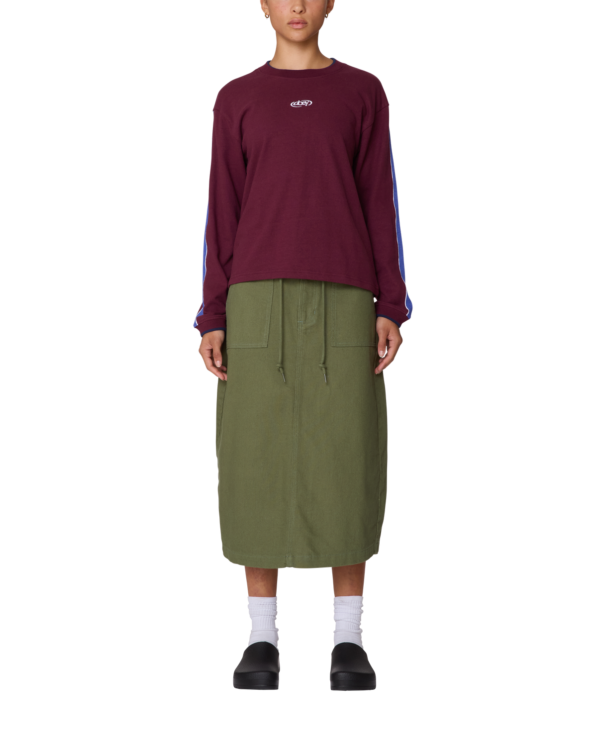 RALLY SLEEVE STRIPE LS TOP