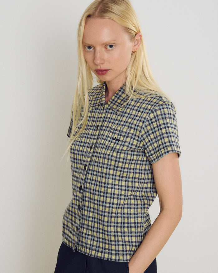 LILA MICRO CHECK POLO - alternate view