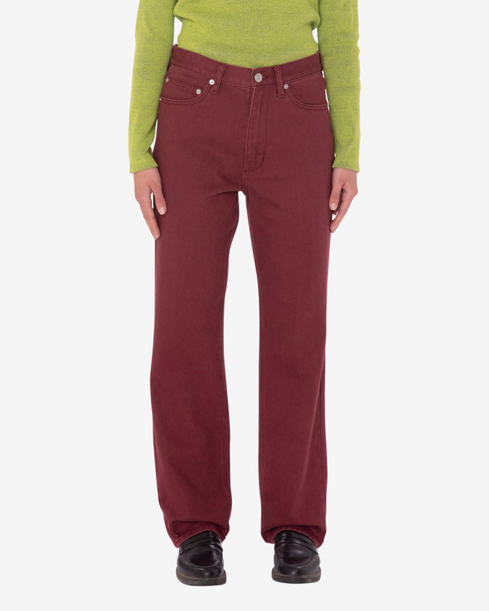 obey everyday slim 5 pocket pant wine