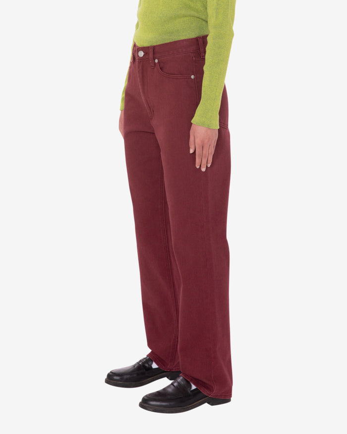 obey everyday slim 5 pocket pant wine