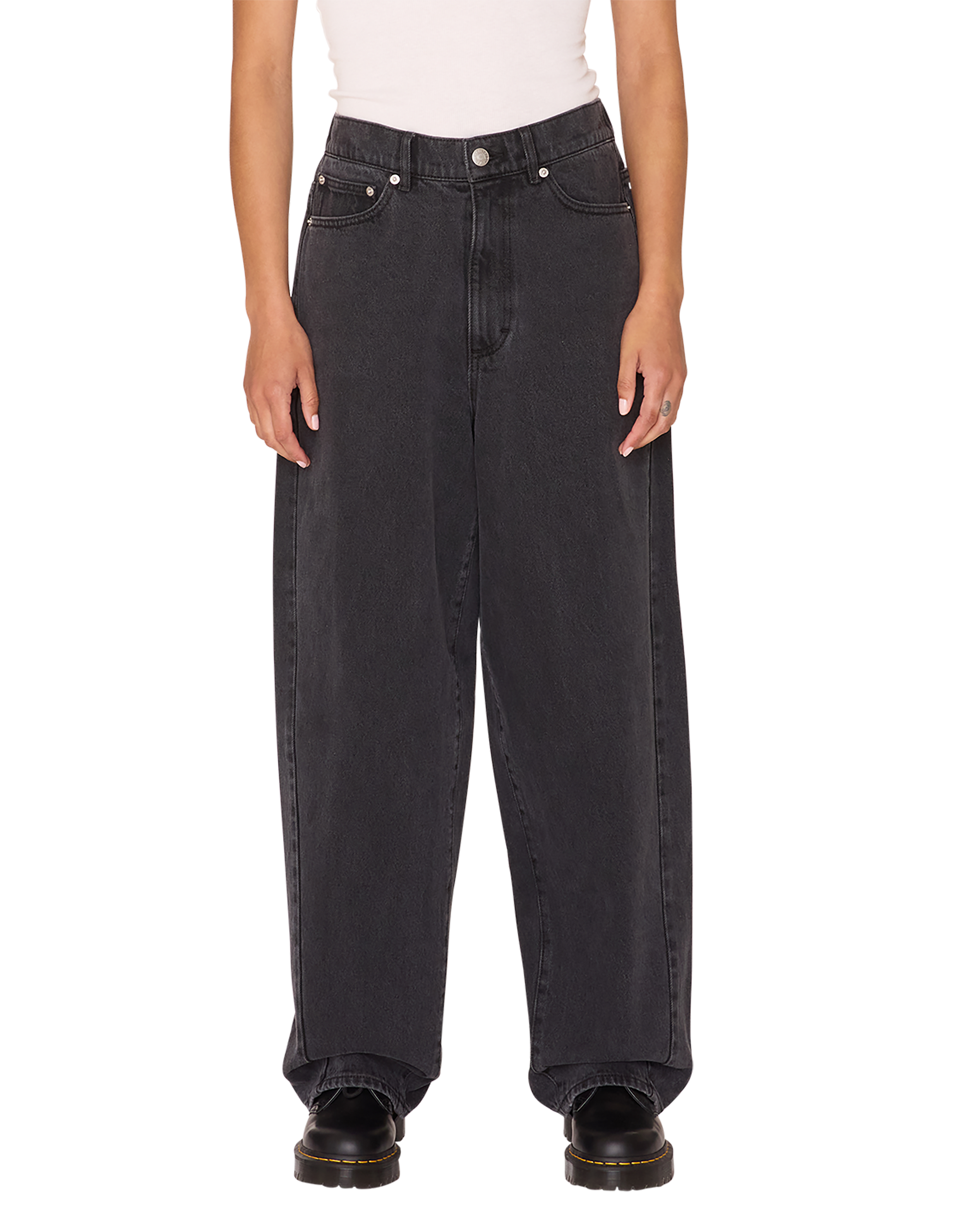 obey leah iii baggy denim black ash