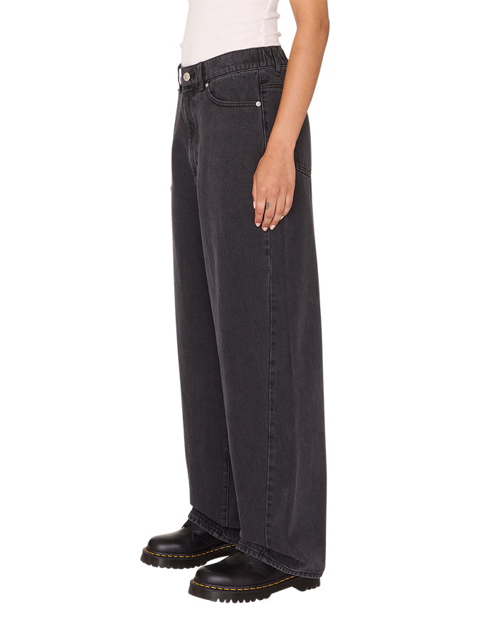 obey leah iii baggy denim black ash