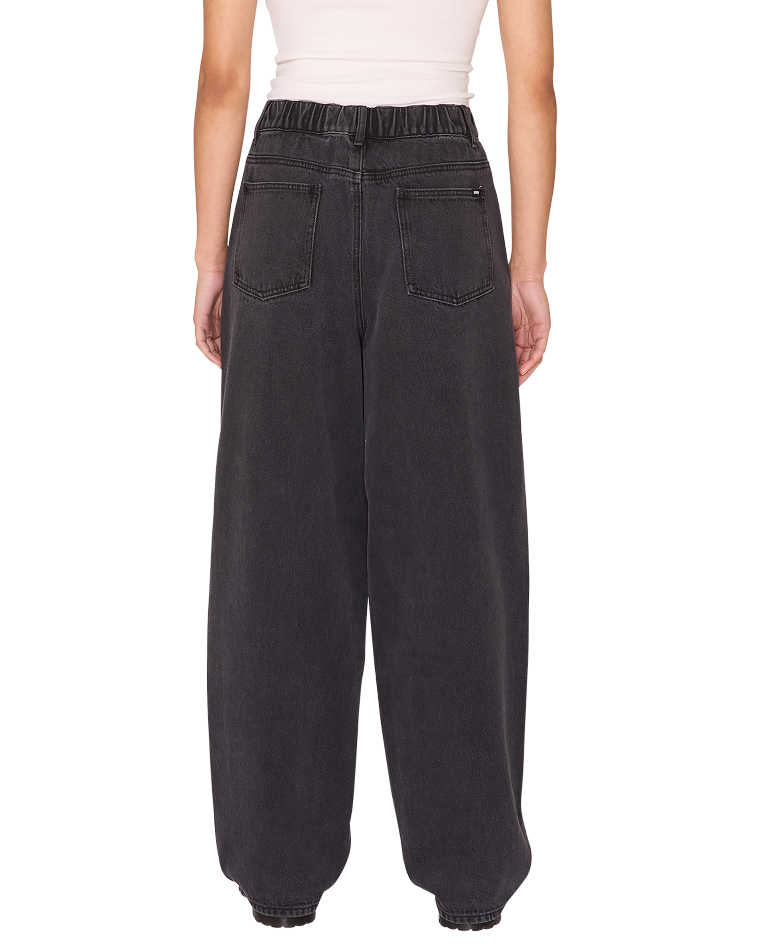 obey leah iii baggy denim black ash