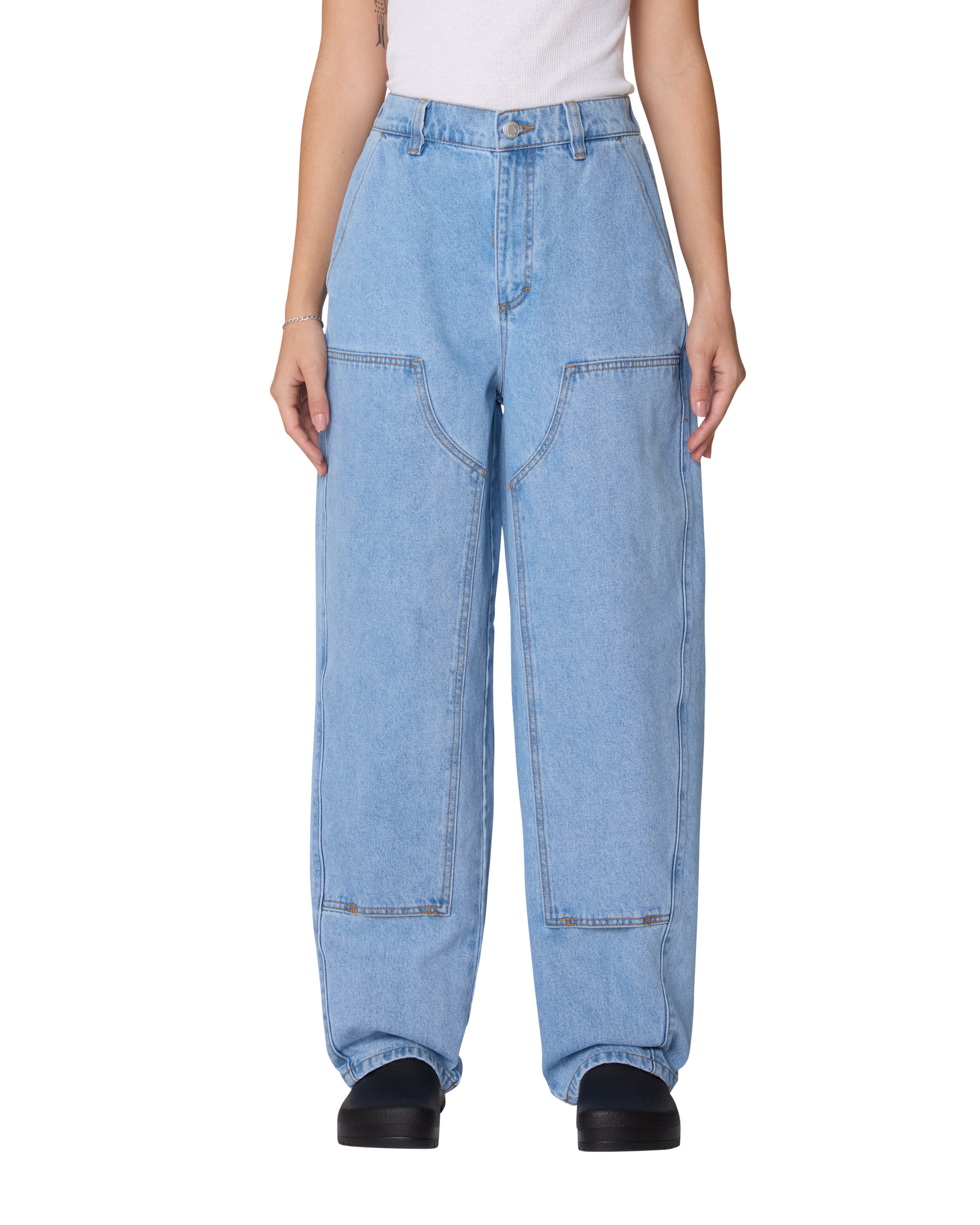 LEAH III BAGGY DBL KNEE DENIM – OBEY CLOTHING LEAH III BAGGY DBL KNEE DENIM – OBEY CLOTHING